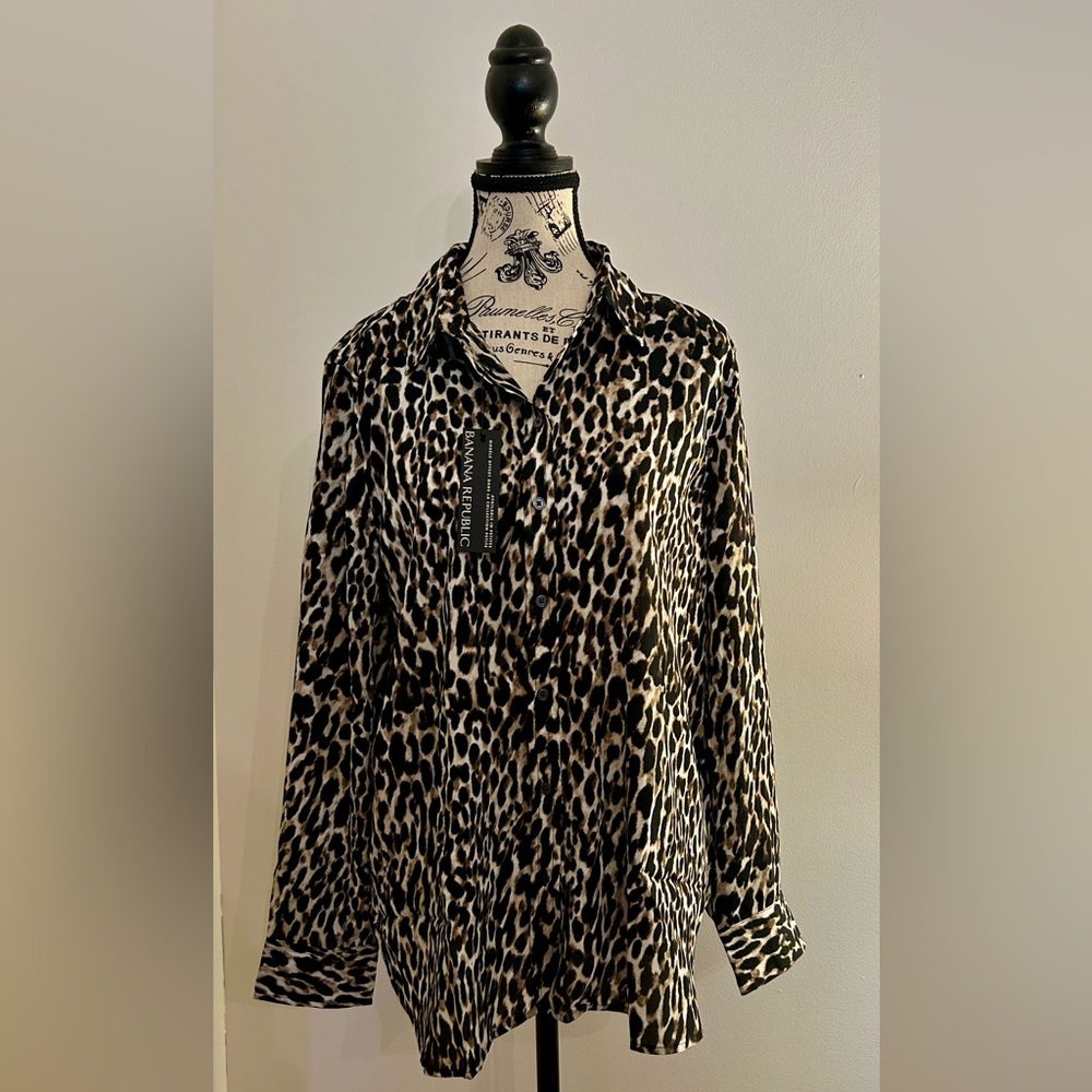 Banana Republic Animal Print Blouse NWT